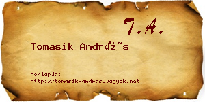 Tomasik András névjegykártya